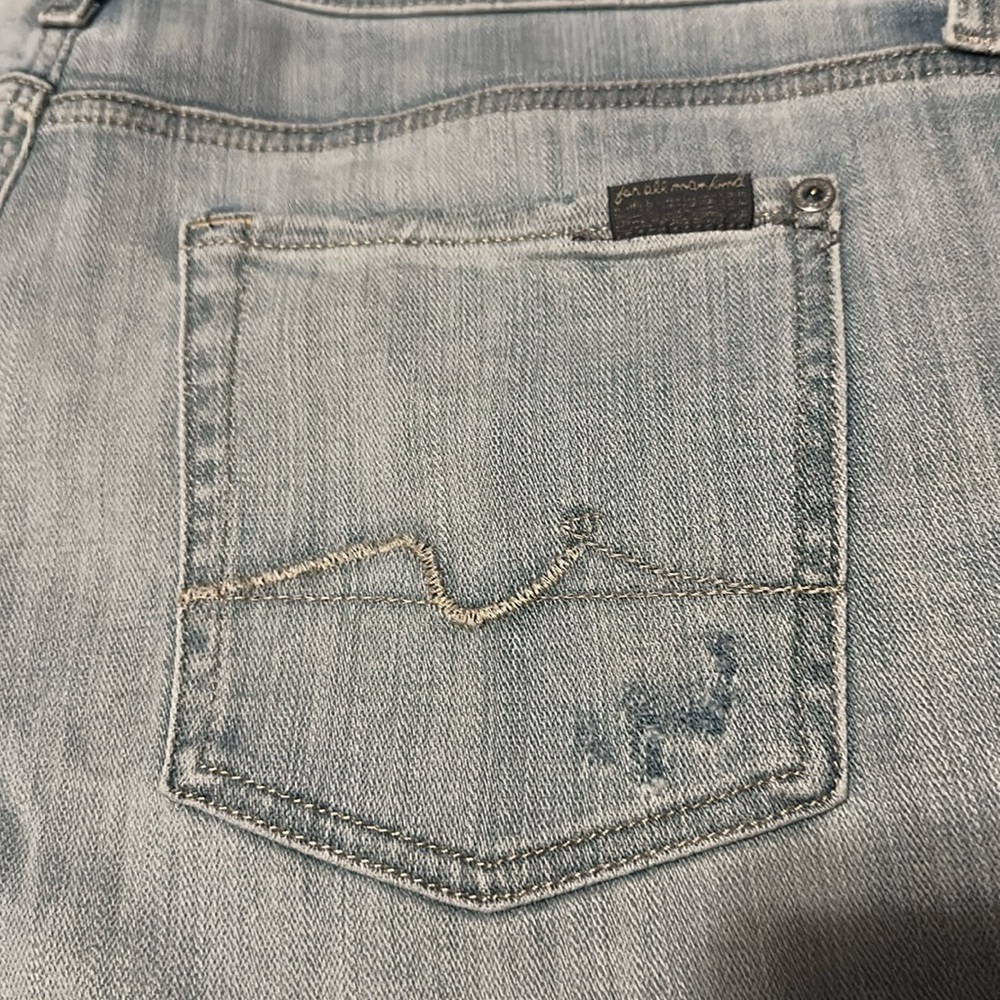 NWT 7 For All Mankind Cuffed Mid Roll Shorts 32 Broken Twill Coco Prive 7FAM - Picture 8 of 11